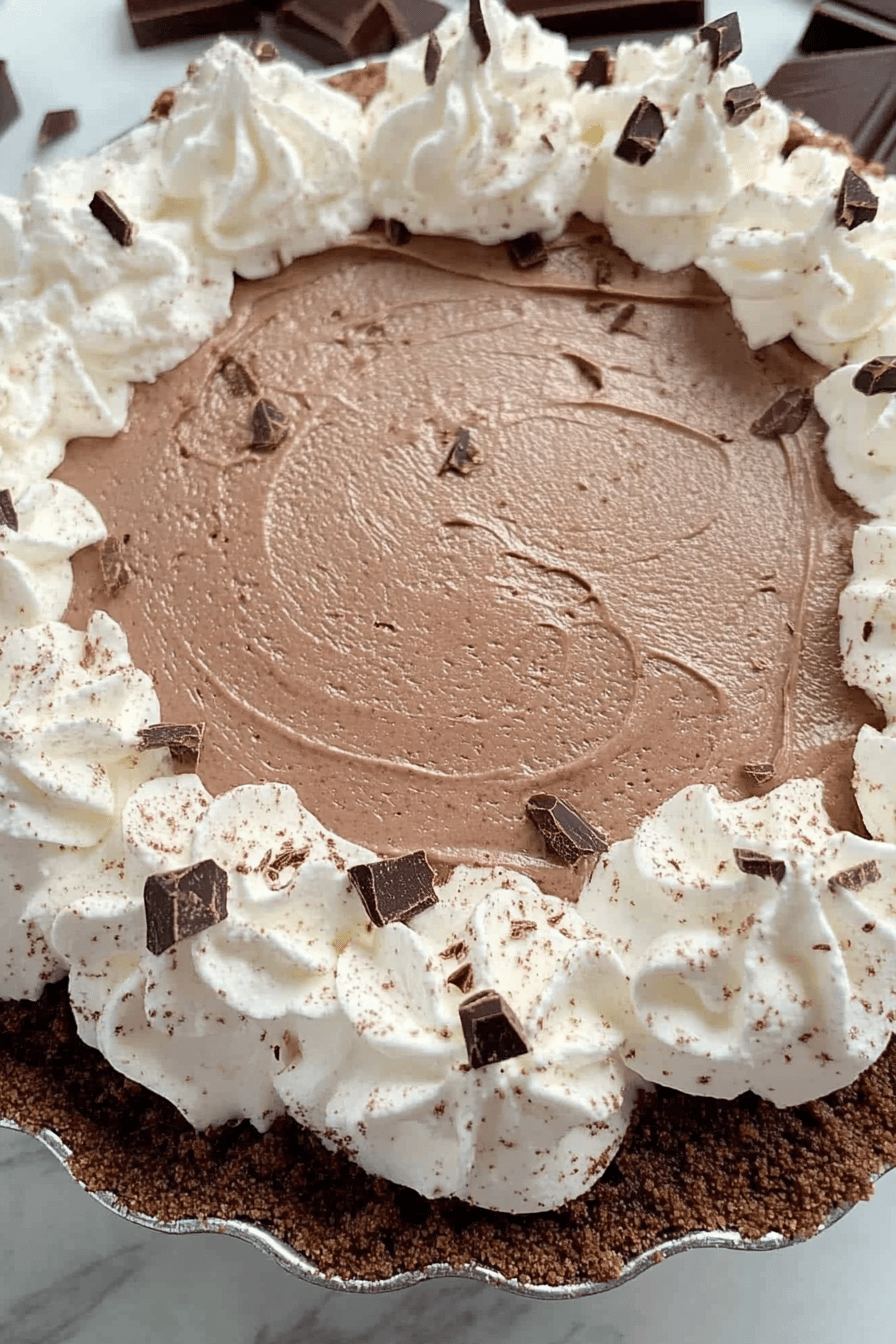 No-Bake Chocolate Cream Pie ingredients organized and measured on kitchen counter