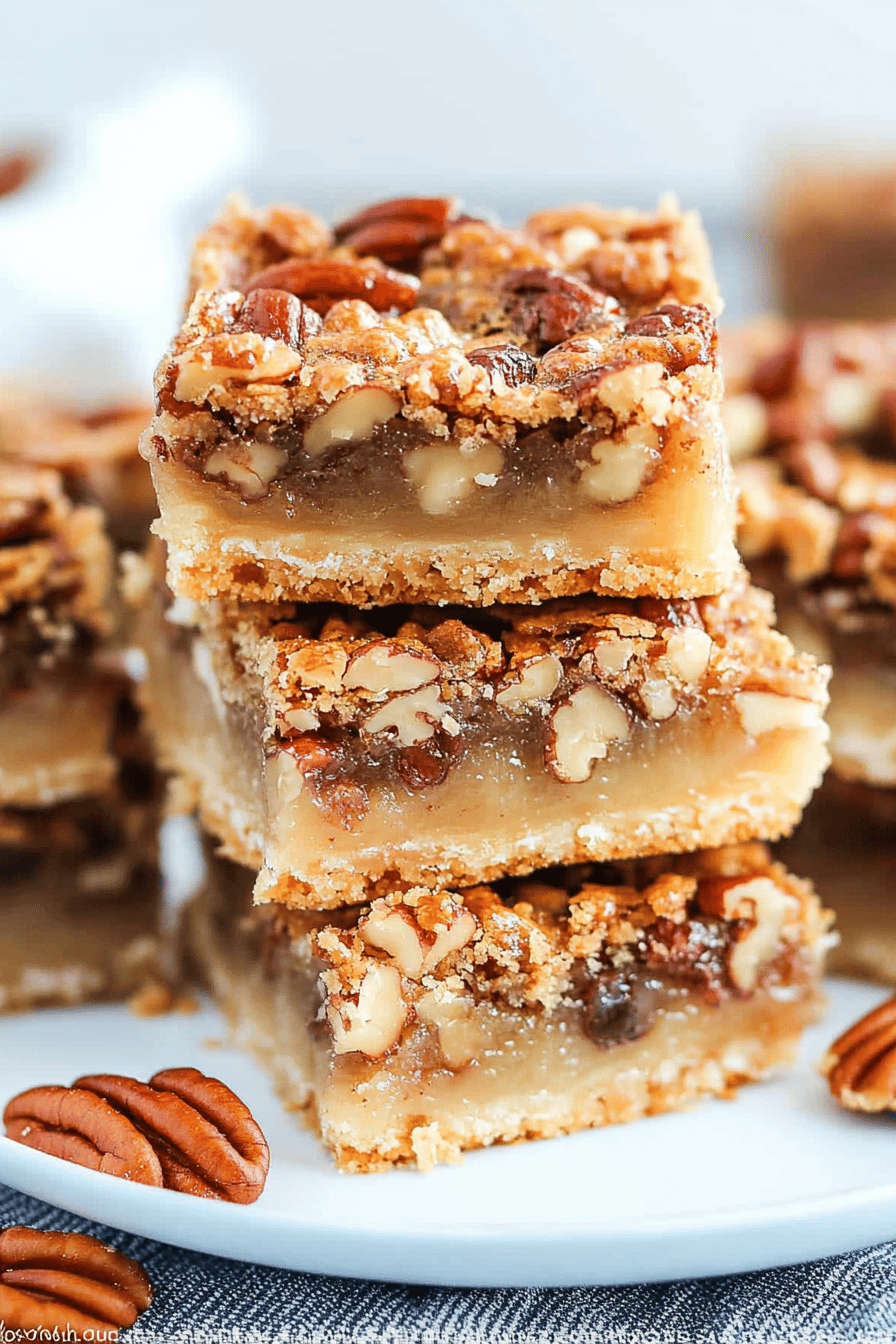 Pecan Pie Bars final dish beautifully presented and ready to serve
