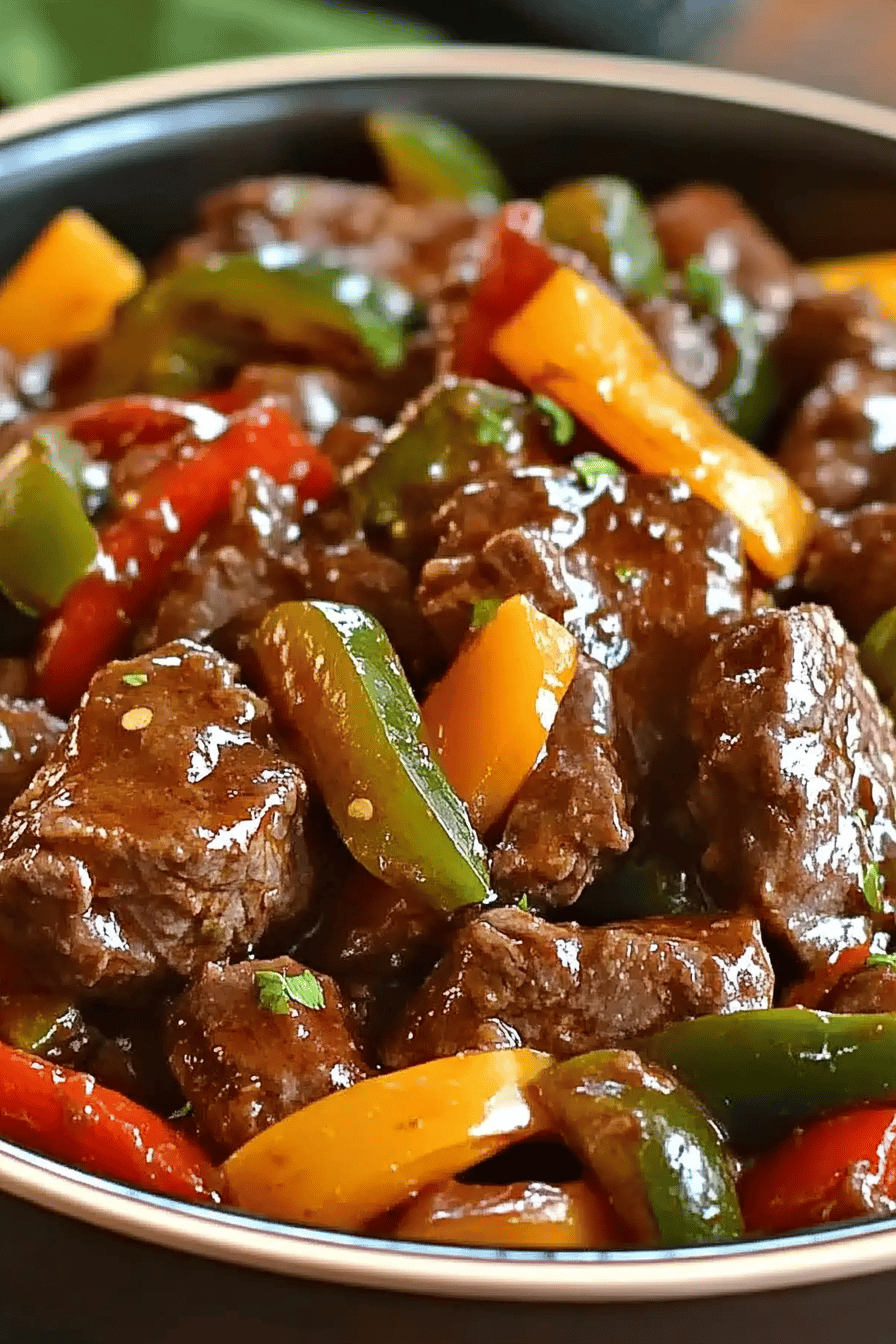 Pepper Steak Crock-Pot slice on plate showing perfect texture and swirl pattern
