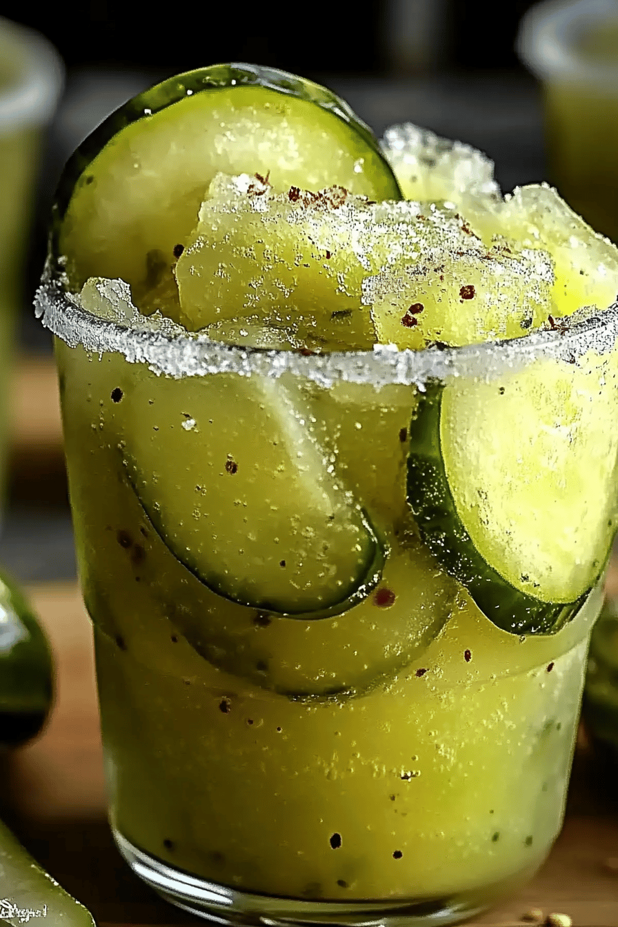 Pickle Slushy Recipe slice on plate showing perfect texture and swirl pattern