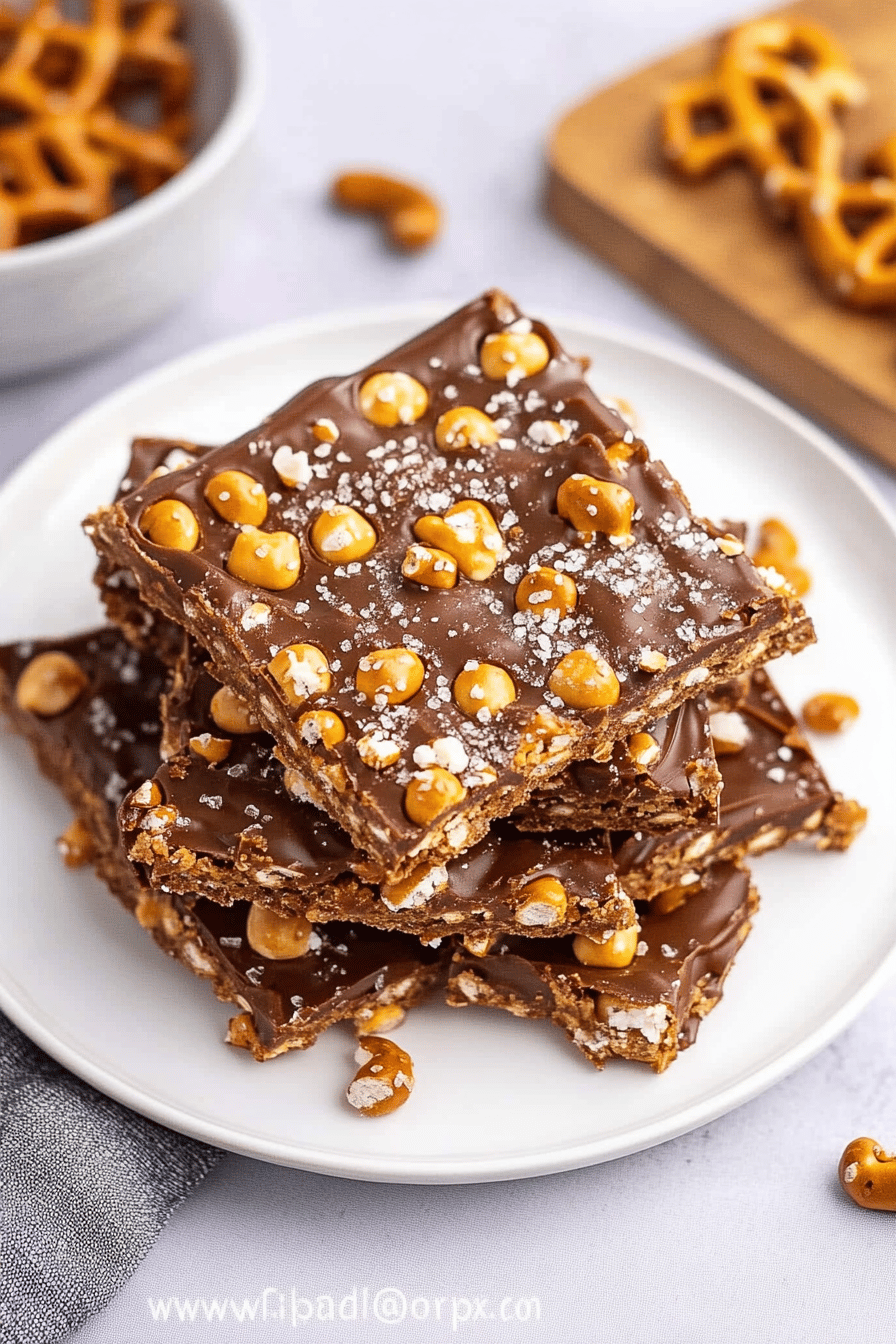 Pretzel Toffee Recipe slice on plate showing perfect texture and swirl pattern