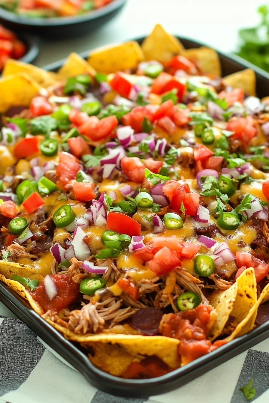 Pulled Pork Nachos ingredients organized and measured on kitchen counter