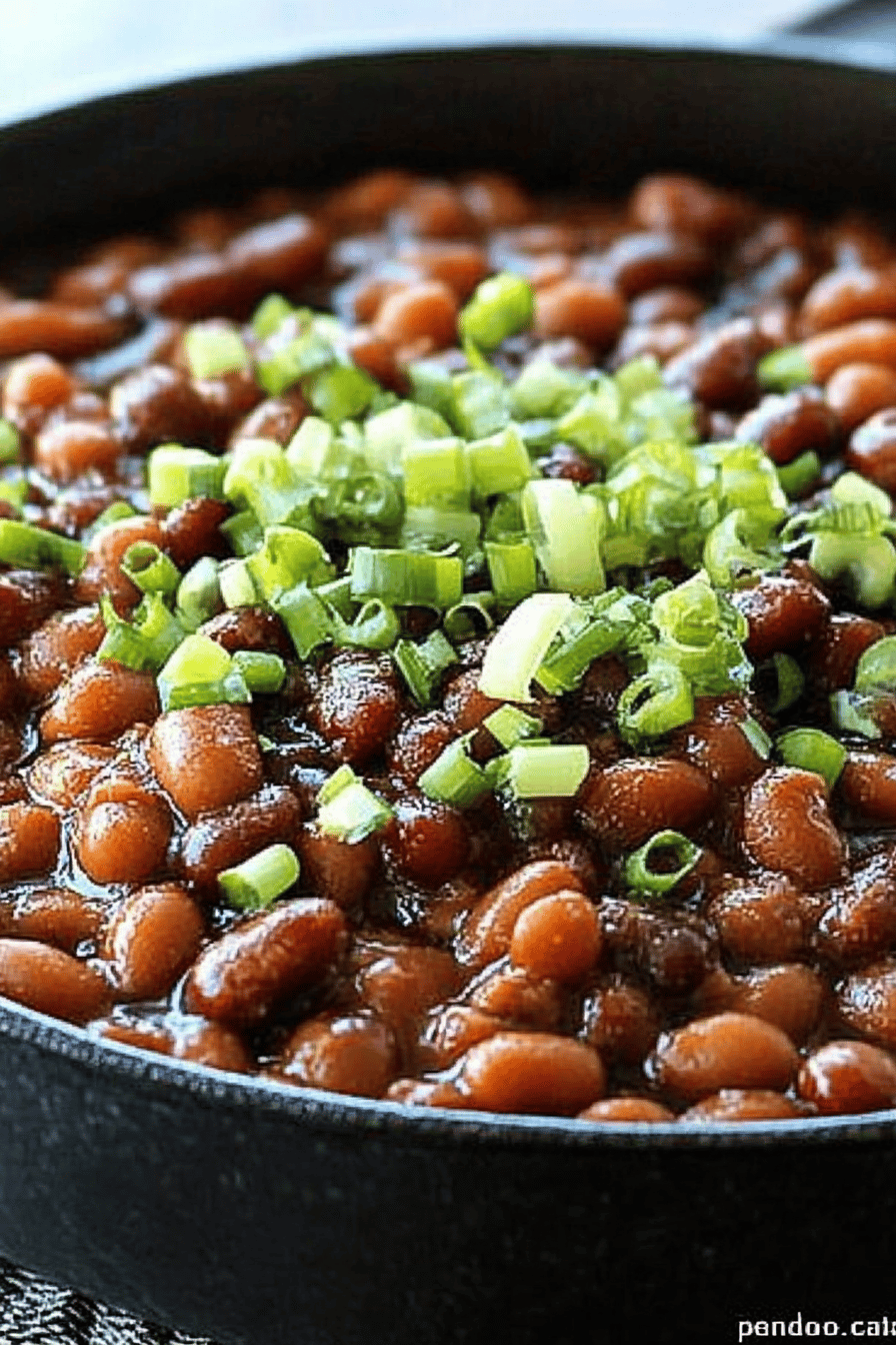 Root Beer Baked Beans ingredients organized and measured on kitchen counter