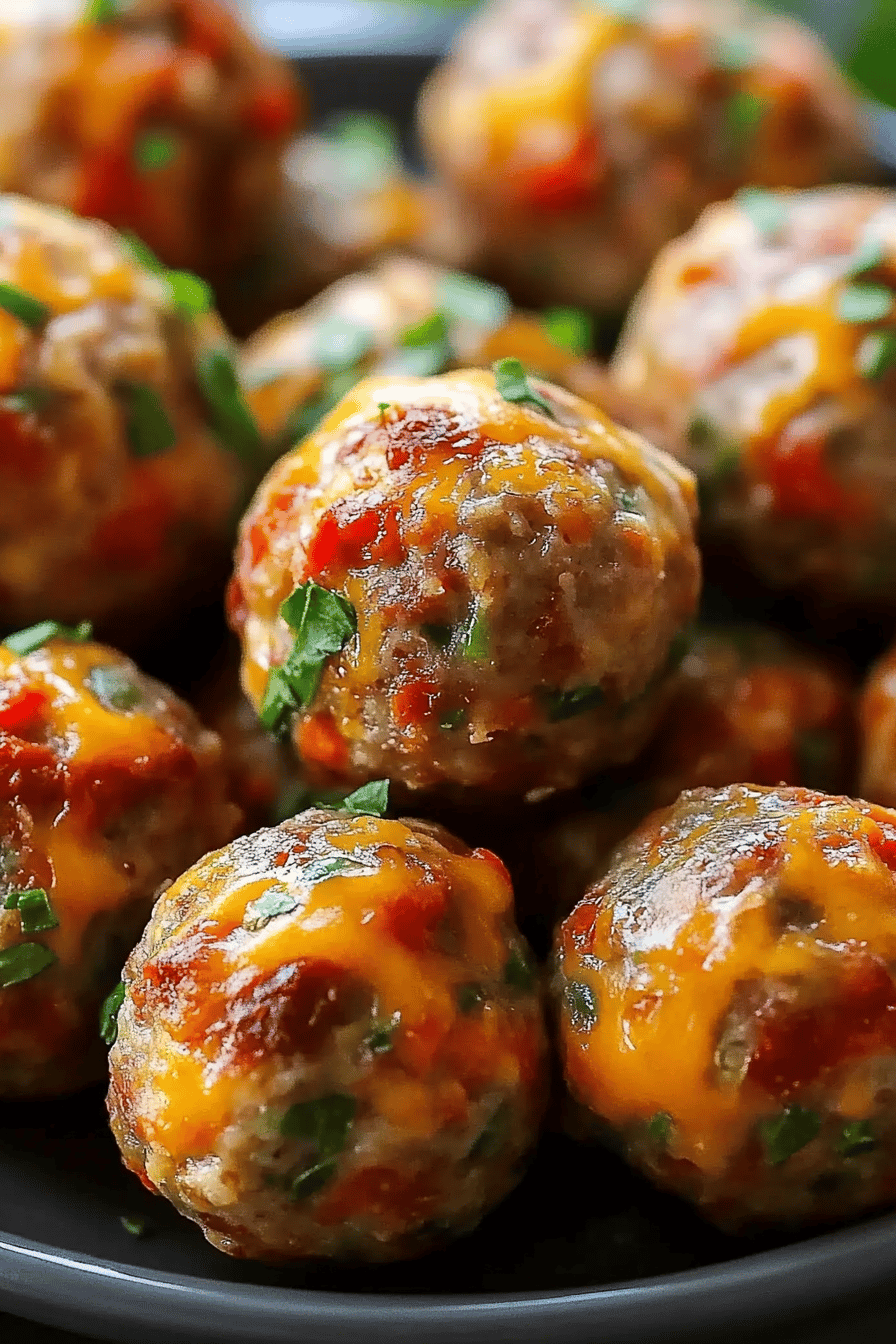 Rotel Sausage Balls ingredients organized and measured on kitchen counter