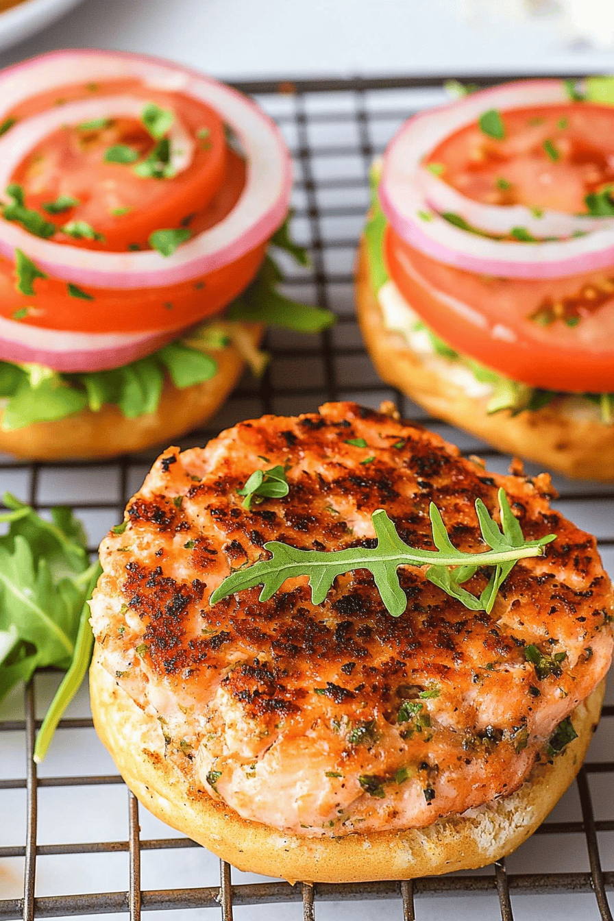 Salmon Burger Recipe final dish beautifully presented and ready to serve