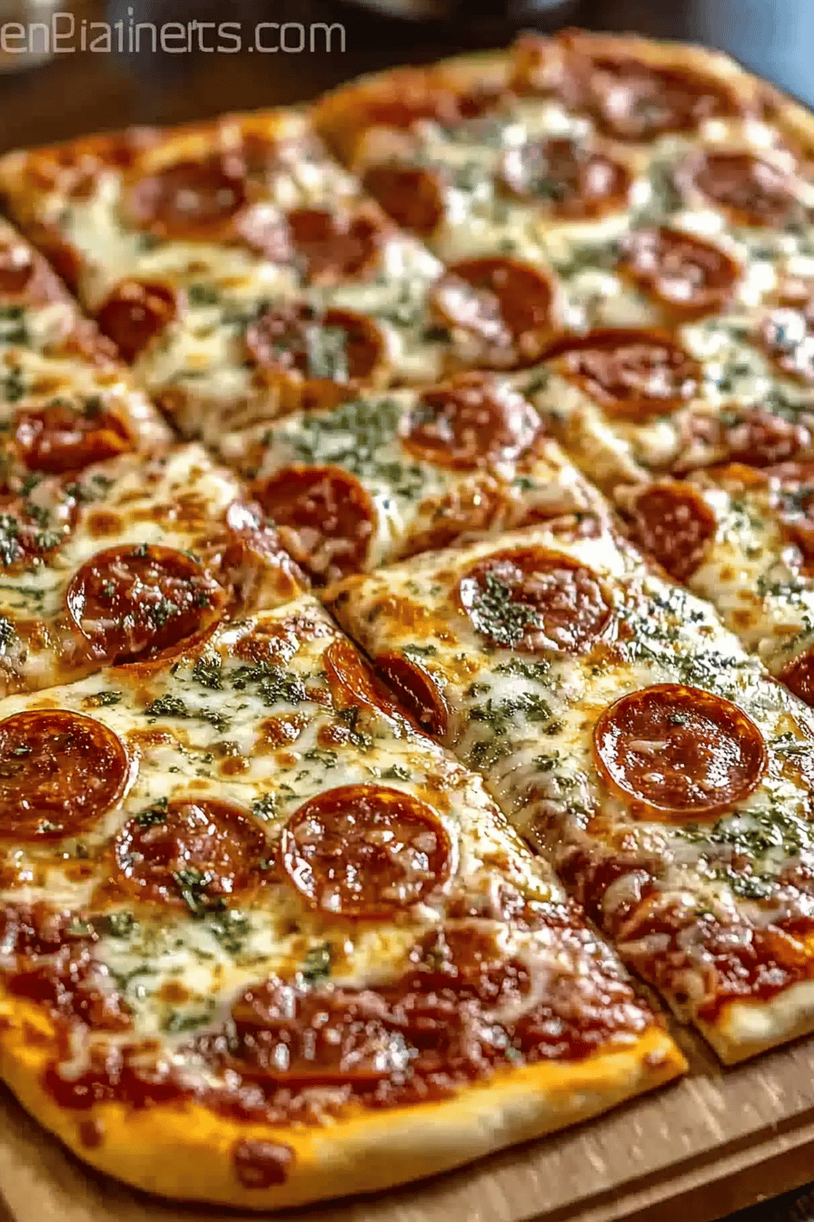 School Cafeteria Pizza final dish beautifully presented and ready to serve