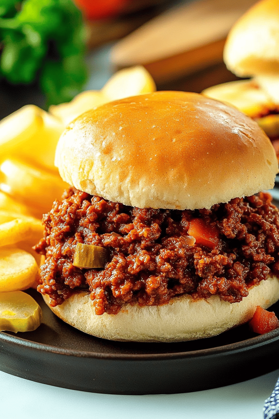 Sloppy Joes Recipe ingredients organized and measured on kitchen counter