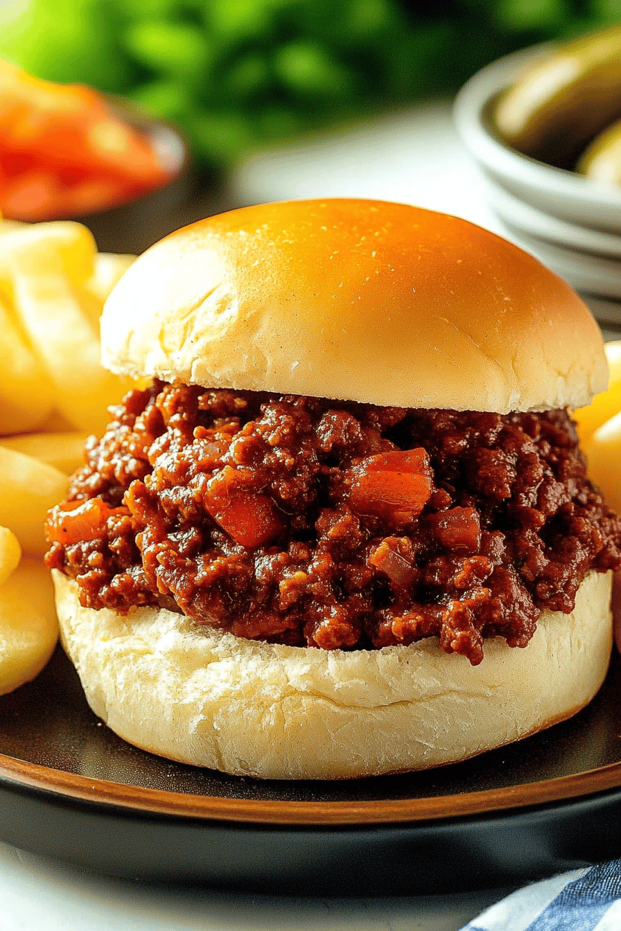 Sloppy Joes Recipe slice on plate showing perfect texture and swirl pattern
