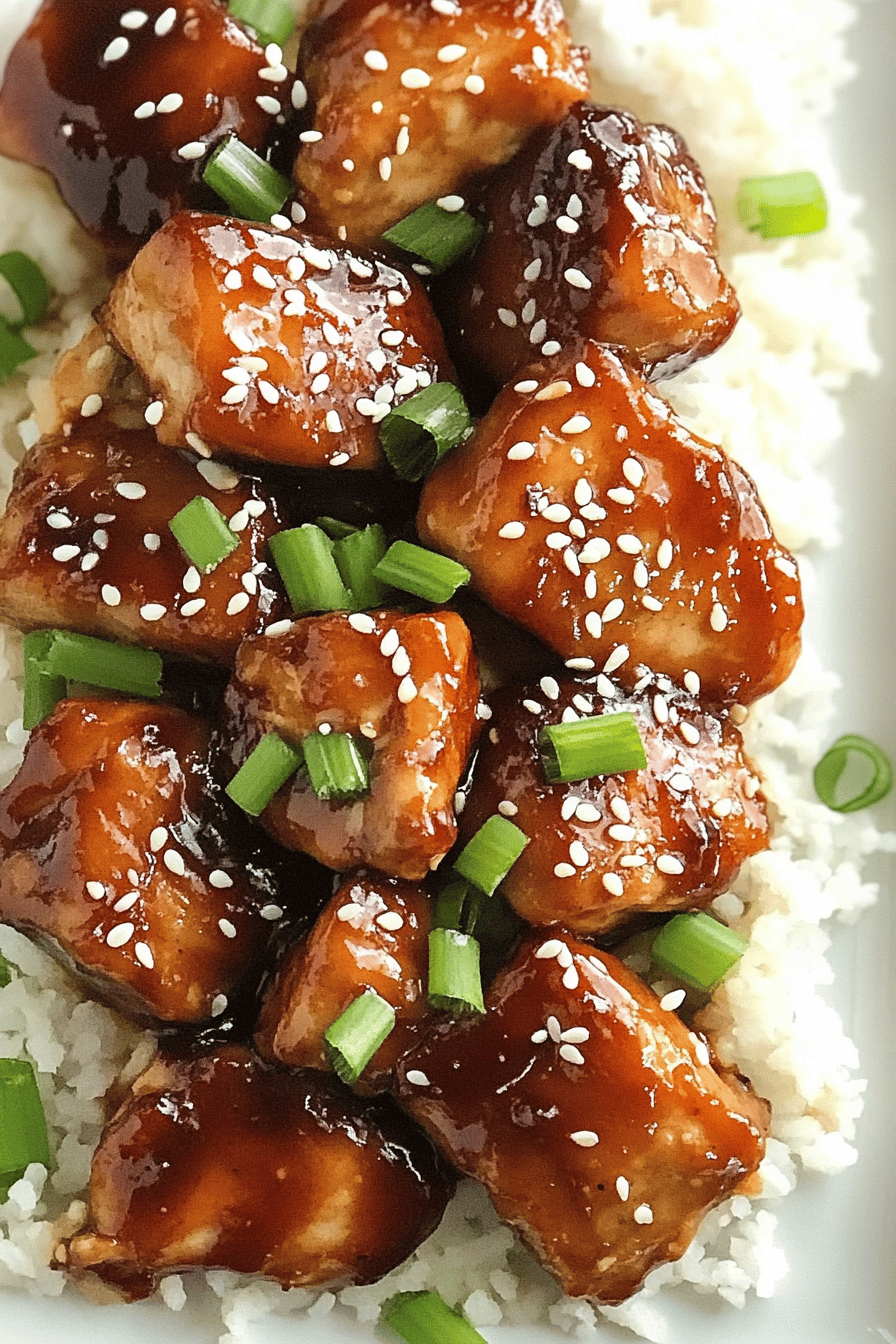 Slow Cooker Asian Sesame Chicken final dish beautifully presented and ready to serve