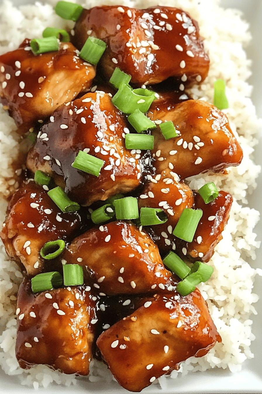 Slow Cooker Asian Sesame Chicken slice on plate showing perfect texture and swirl pattern