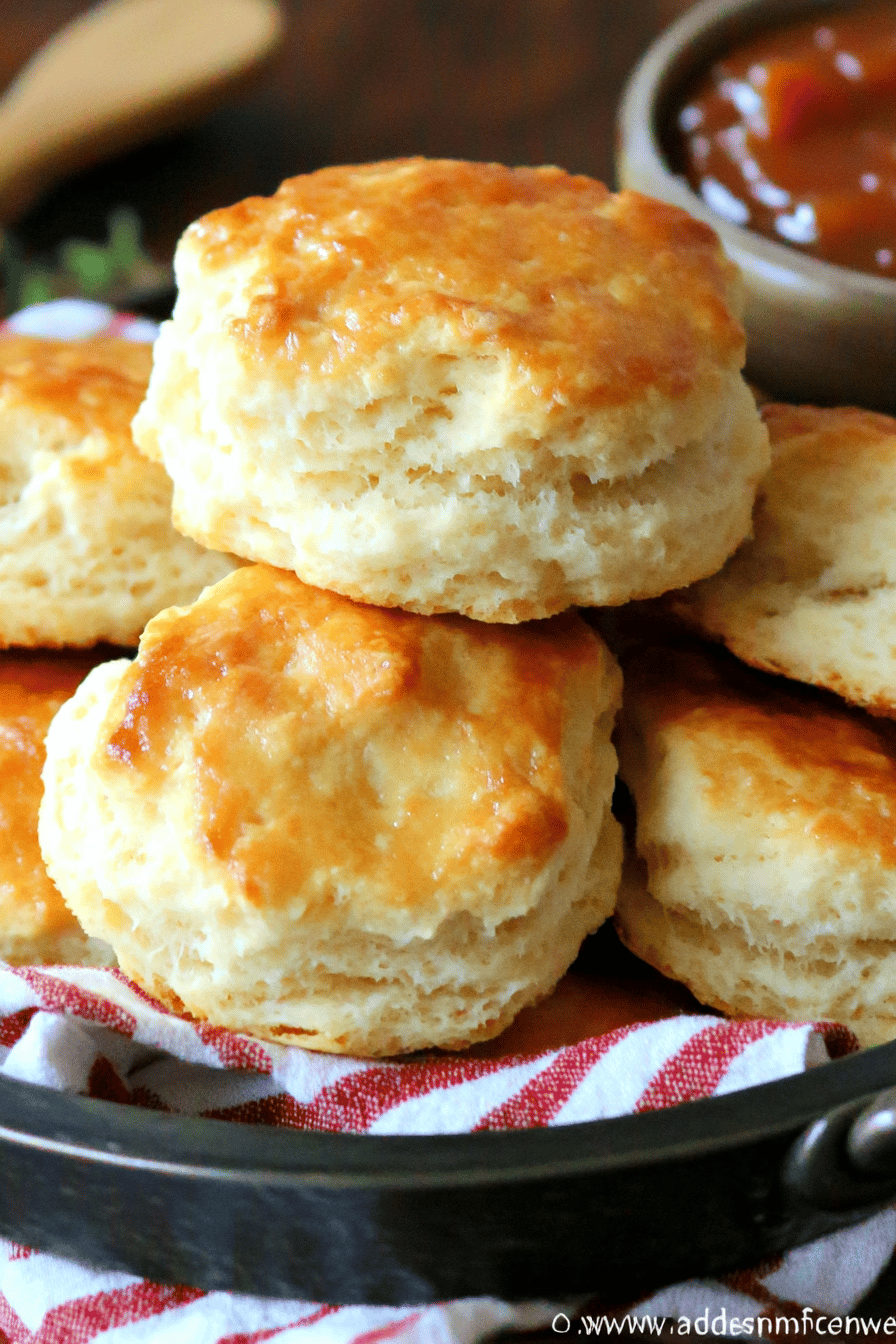 Southern Buttermilk Biscuits slice on plate showing perfect texture and swirl pattern