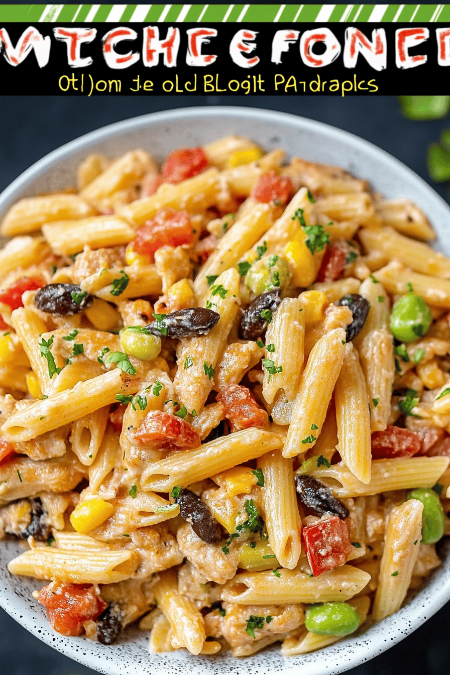 Southwest Chicken Pasta slice on plate showing perfect texture and swirl pattern