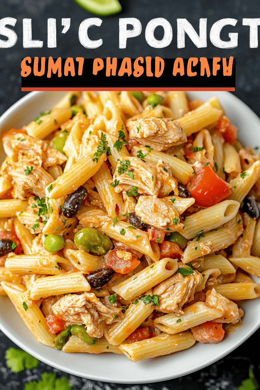 Southwest Chicken Pasta final dish beautifully presented and ready to serve