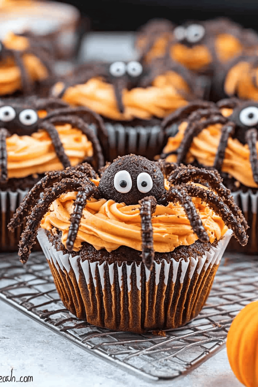 Spider Cupcakes Halloween ingredients organized and measured on kitchen counter