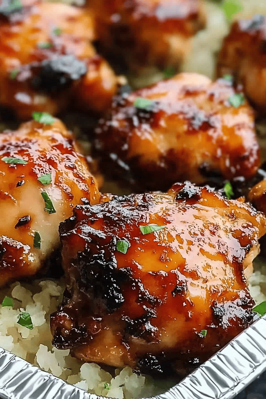 Sticky Sweet Chili Chicken Thighs final dish beautifully presented and ready to serve