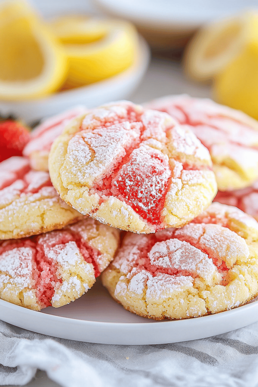 Strawberry Lemonade Cookies ingredients organized and measured on kitchen counter