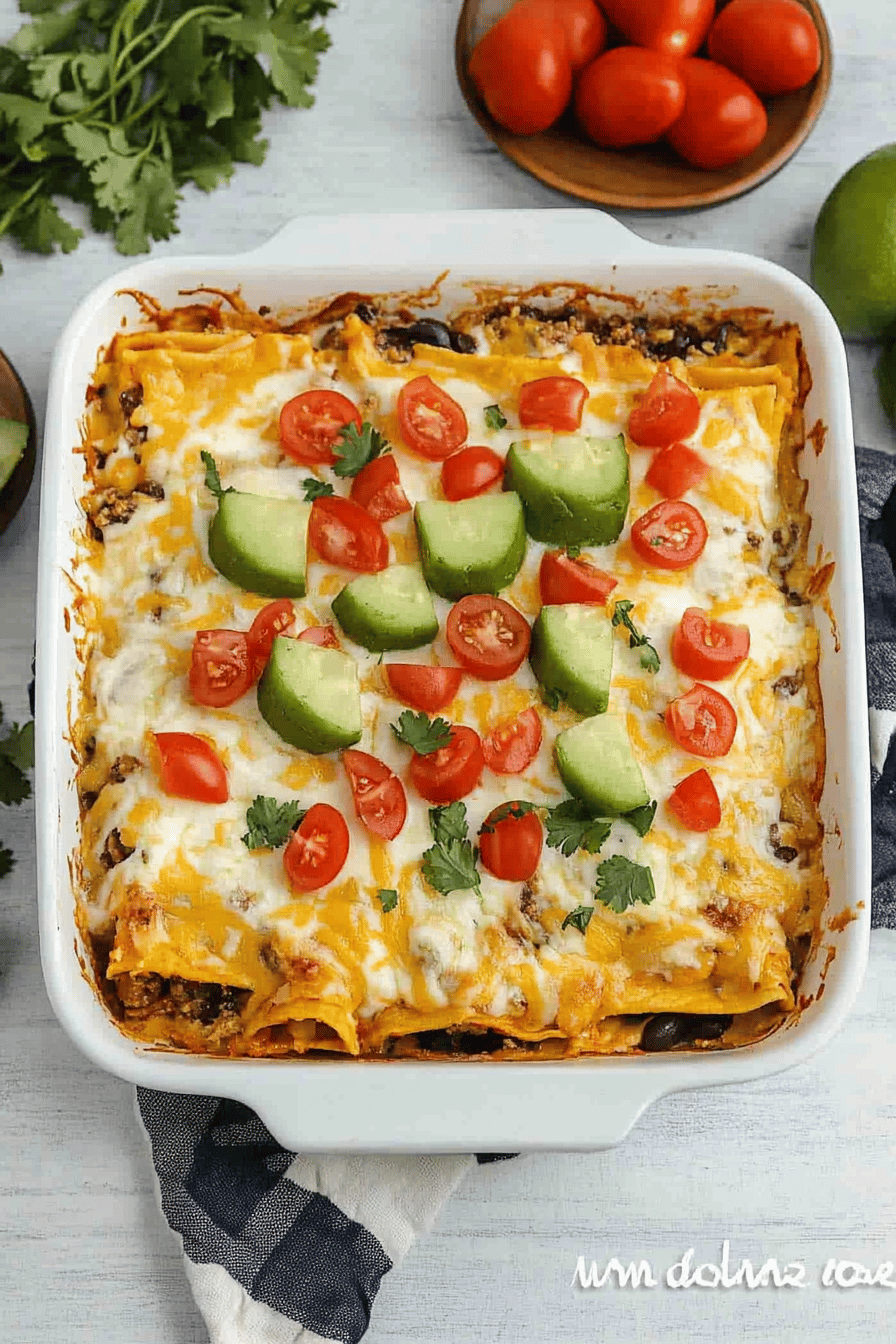 Taco Lasagna Recipe slice on plate showing perfect texture and swirl pattern