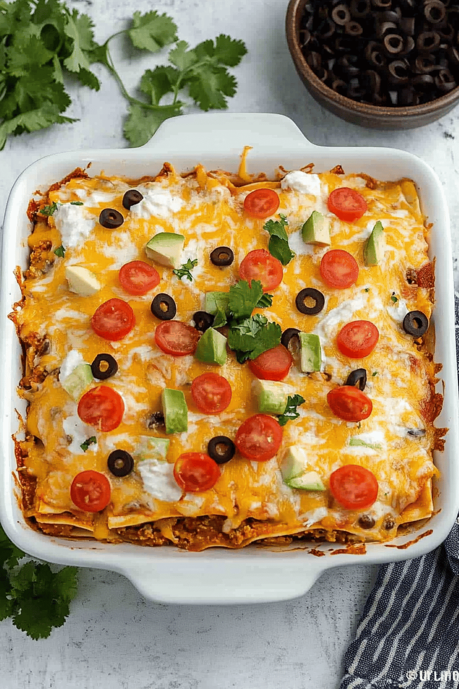 Taco Lasagna Recipe final dish beautifully presented and ready to serve