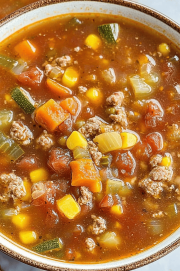 Tomato Hamburger Vegetable Soup