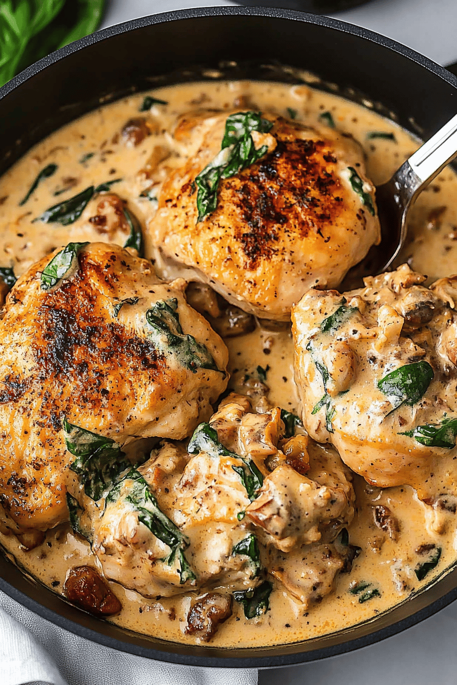 Tuscan Chicken Recipe slice on plate showing perfect texture and swirl pattern