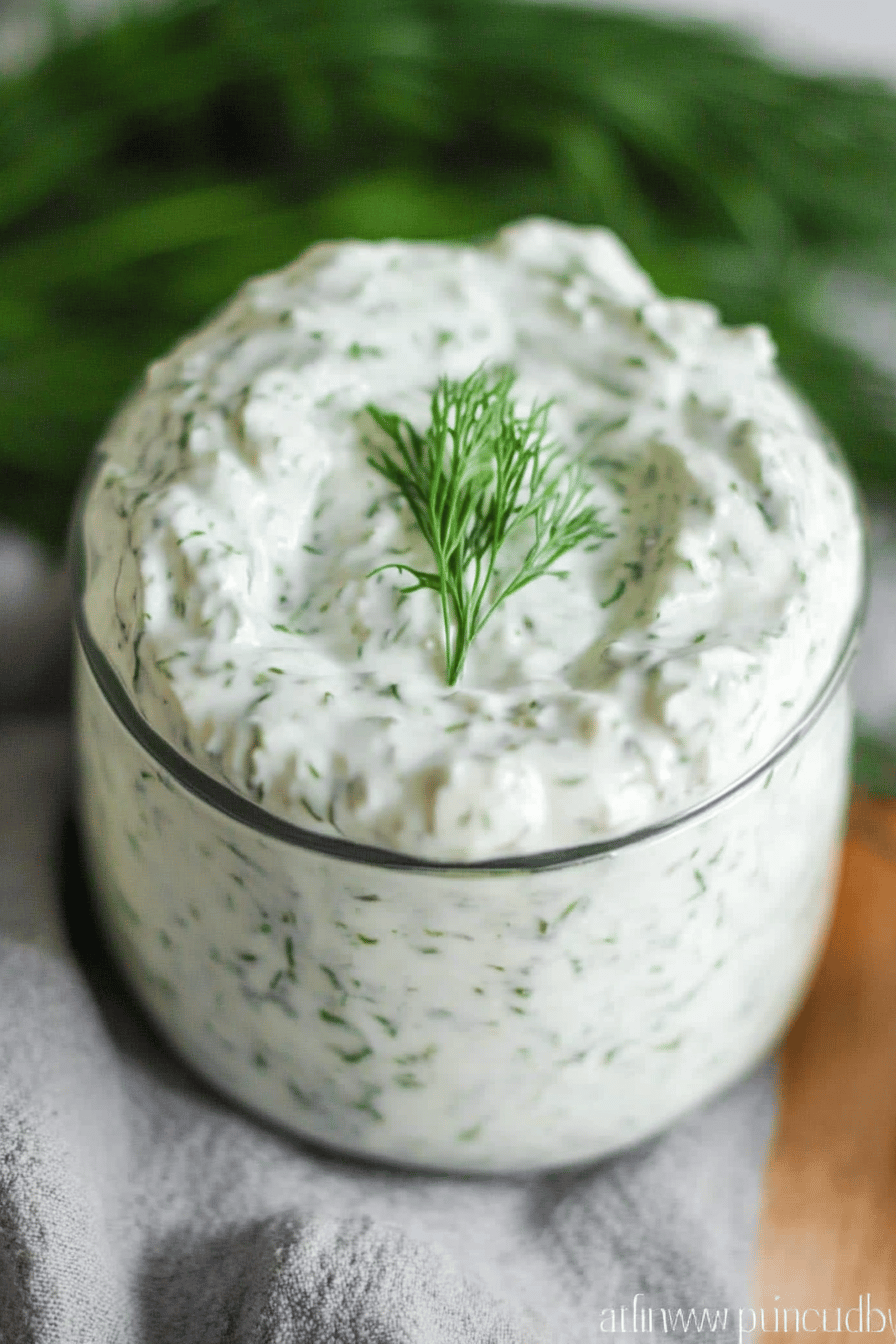Tzatziki Sauce Recipe ingredients organized and measured on kitchen counter
