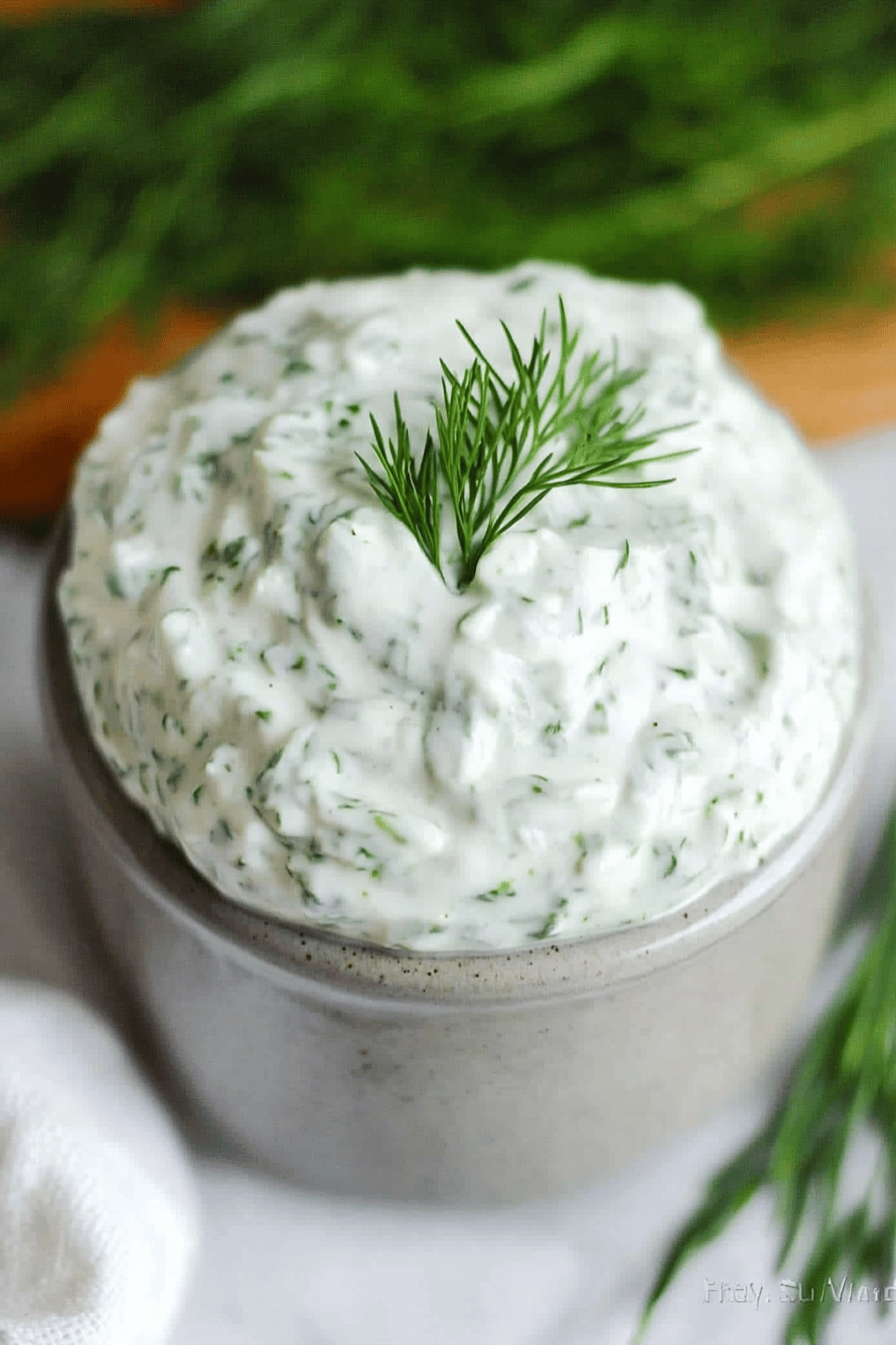 Tzatziki Sauce Recipe final dish beautifully presented and ready to serve