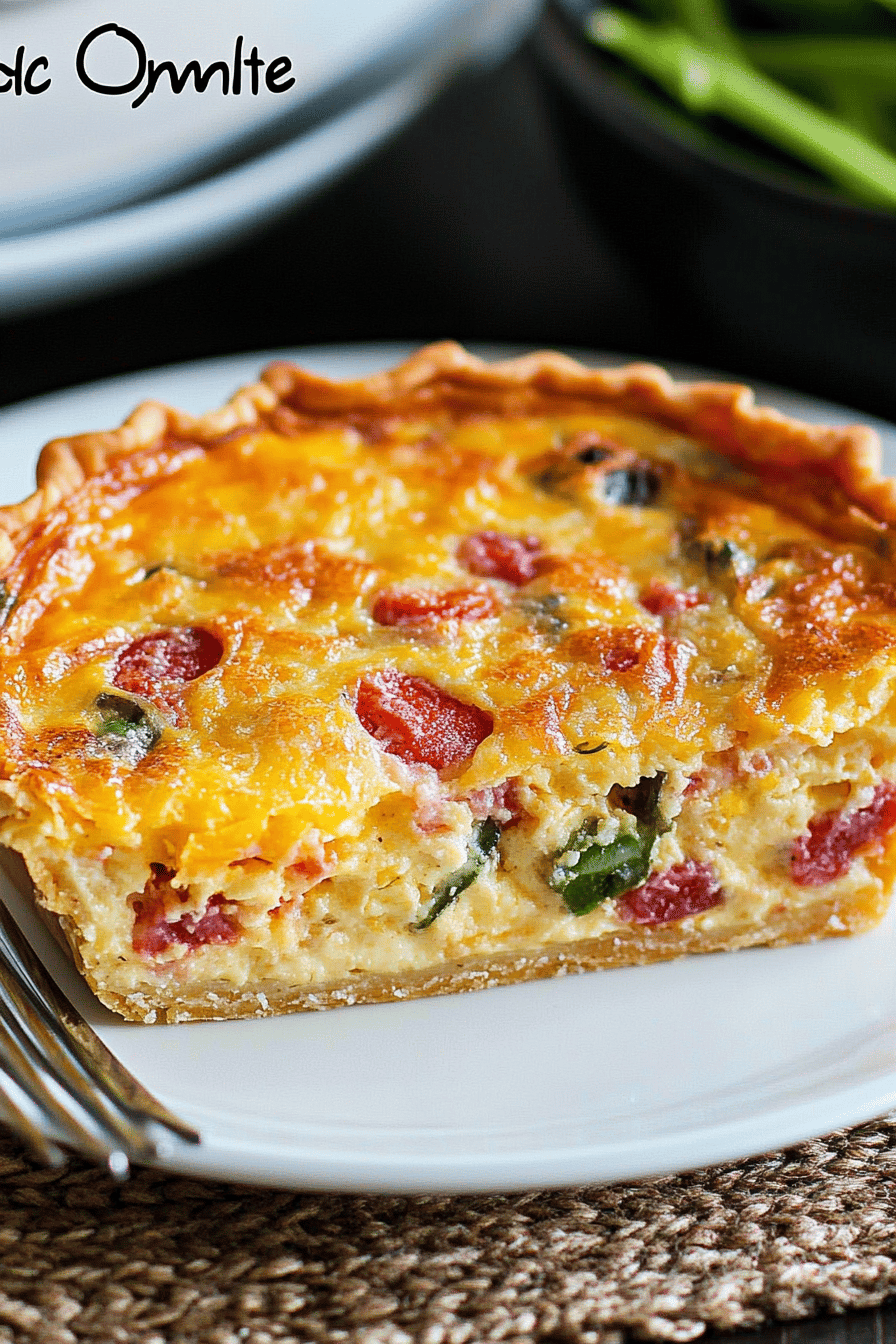 Western Omelet Quiche ingredients organized and measured on kitchen counter