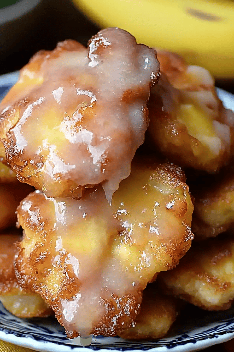 banana fritters recipe ingredients organized and measured on kitchen counter