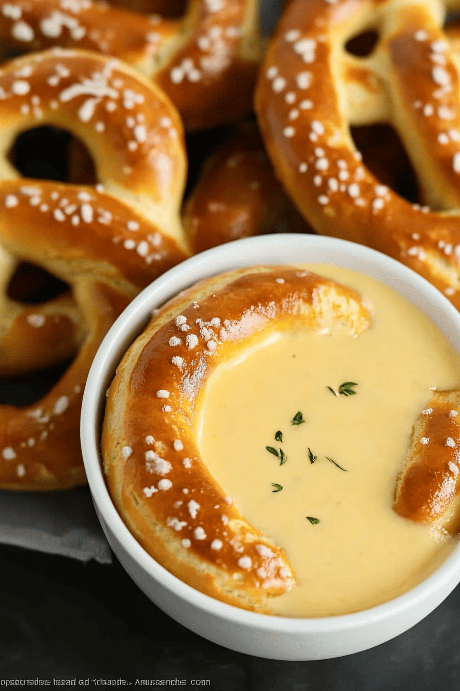 cheese sauce for pretzels ingredients organized and measured on kitchen counter