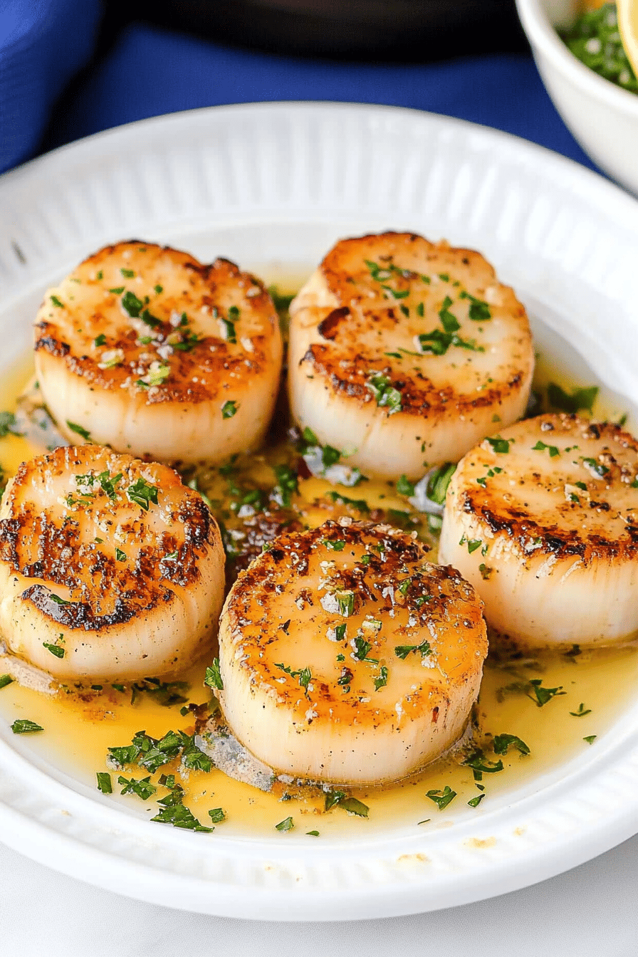 seared scallops final dish beautifully presented and ready to serve