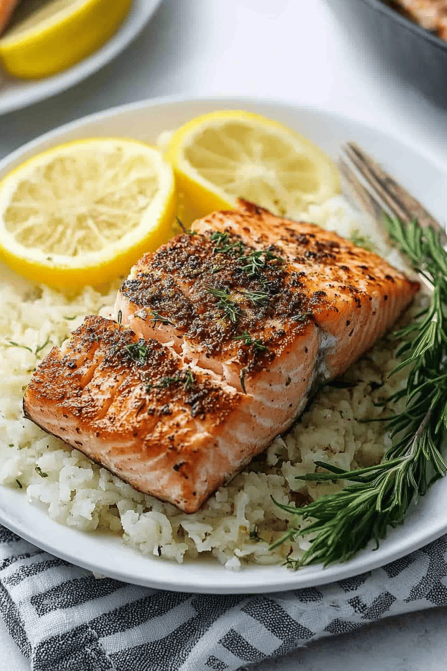 slow cooker salmon ingredients organized and measured on kitchen counter