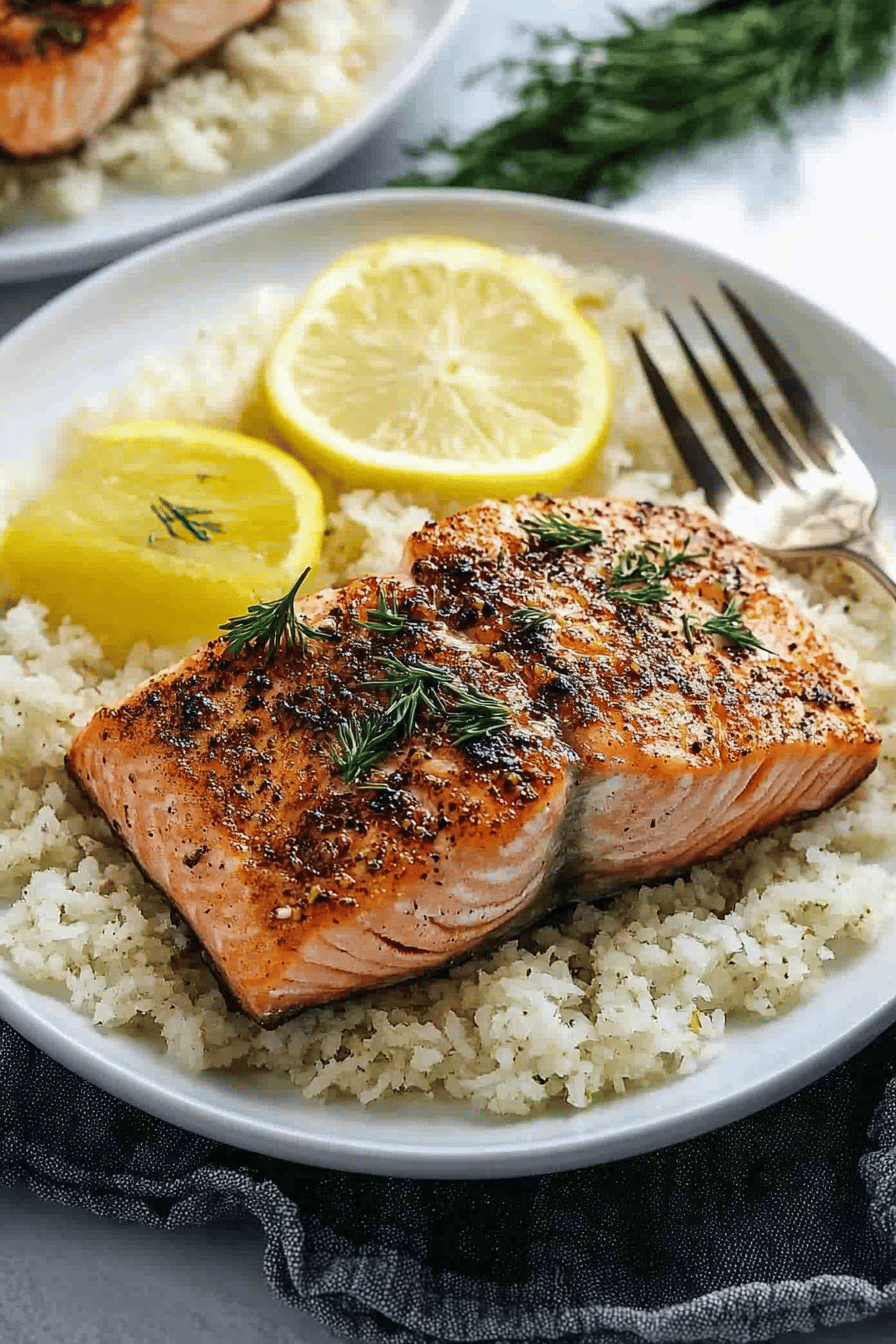 slow cooker salmon slice on plate showing perfect texture and swirl pattern