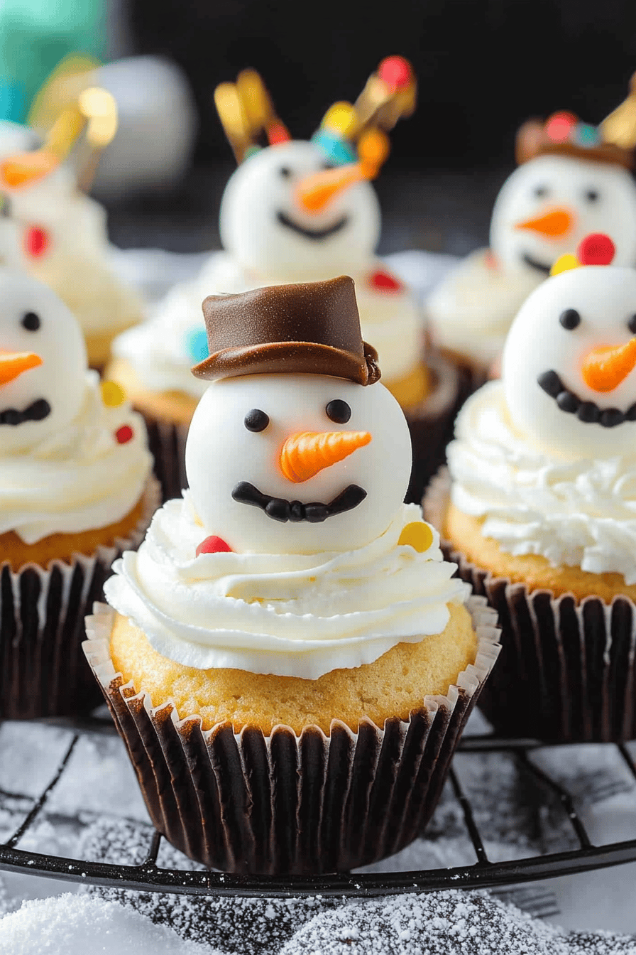 snowman cupcakes slice on plate showing perfect texture and swirl pattern