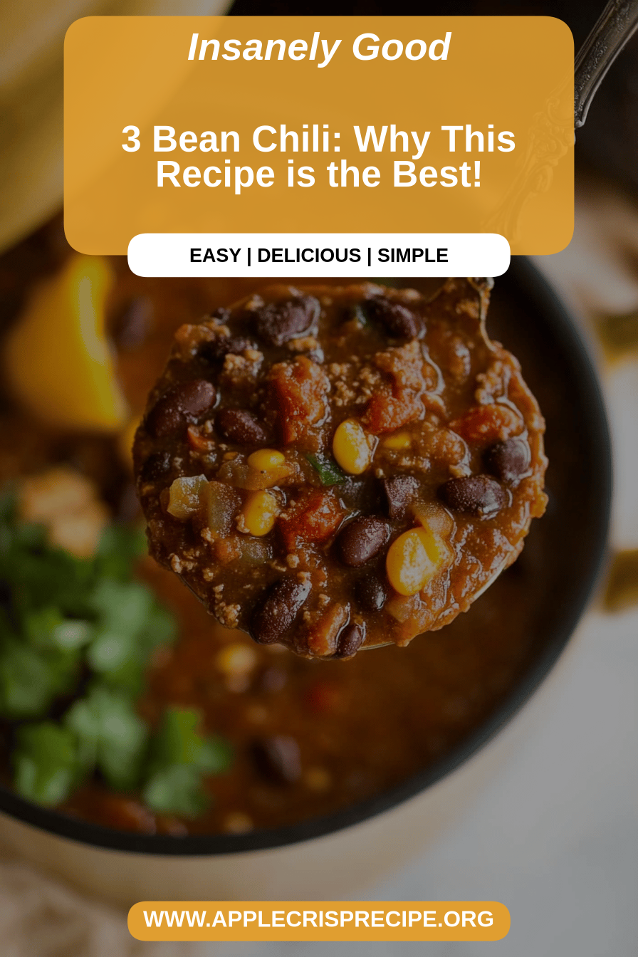 3 bean chili final dish beautifully presented and ready to serve