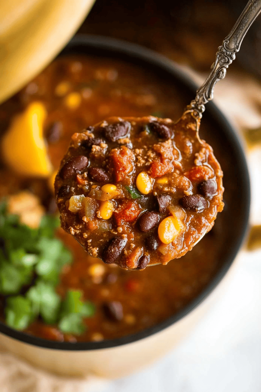 3 bean chili ingredients organized and measured on kitchen counter