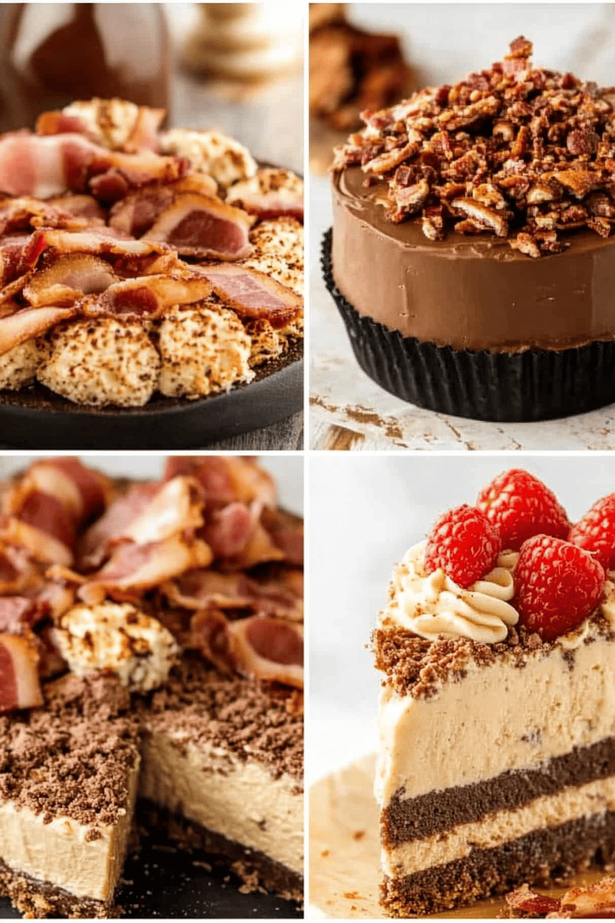 Bacon Desserts slice on plate showing perfect texture and swirl pattern
