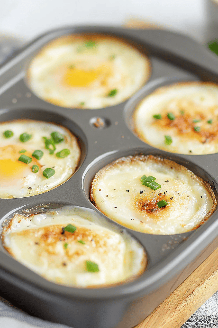 Baked French Eggs slice on plate showing perfect texture and swirl pattern