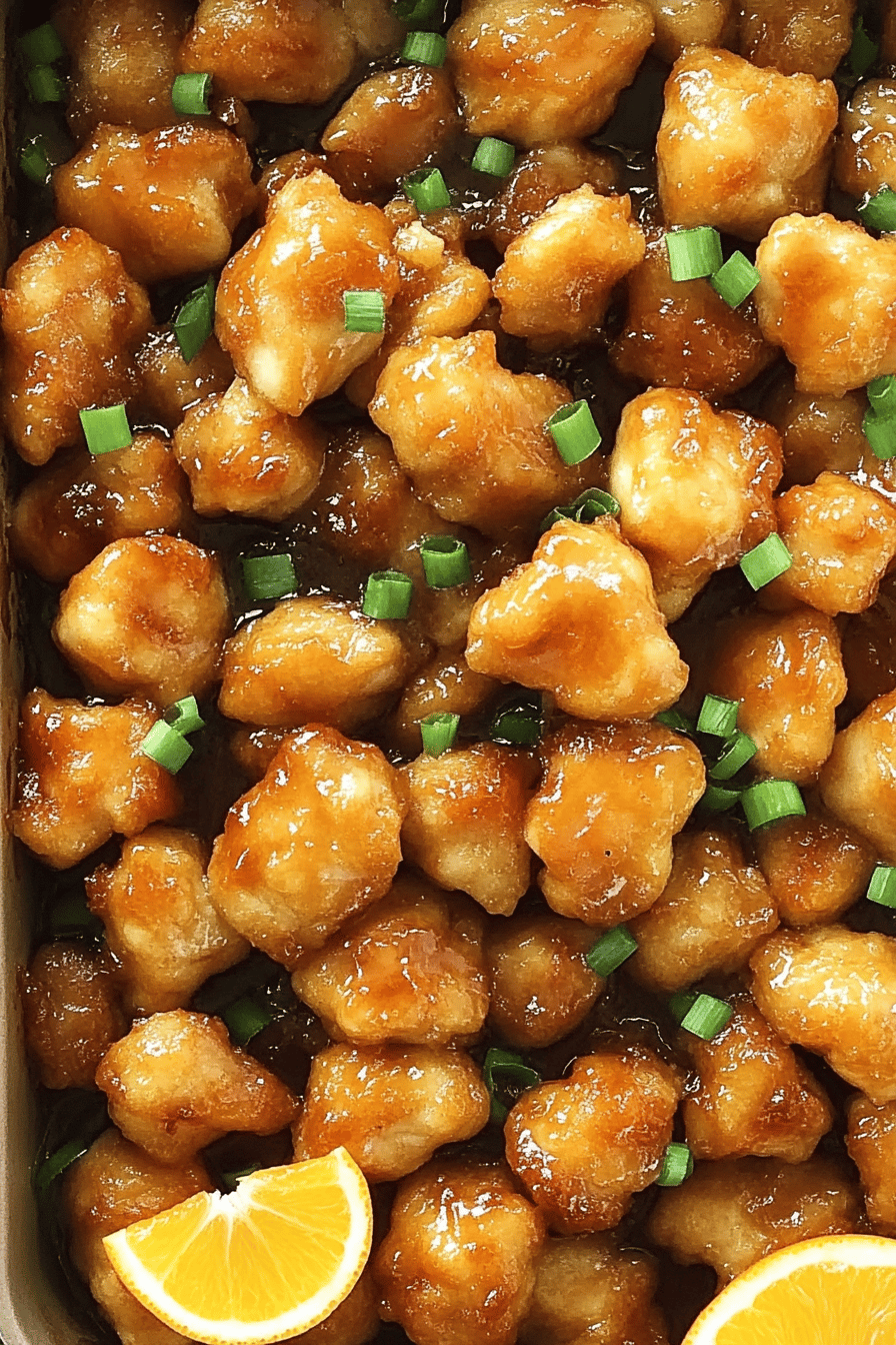 Baked Orange Chicken ingredients organized and measured on kitchen counter