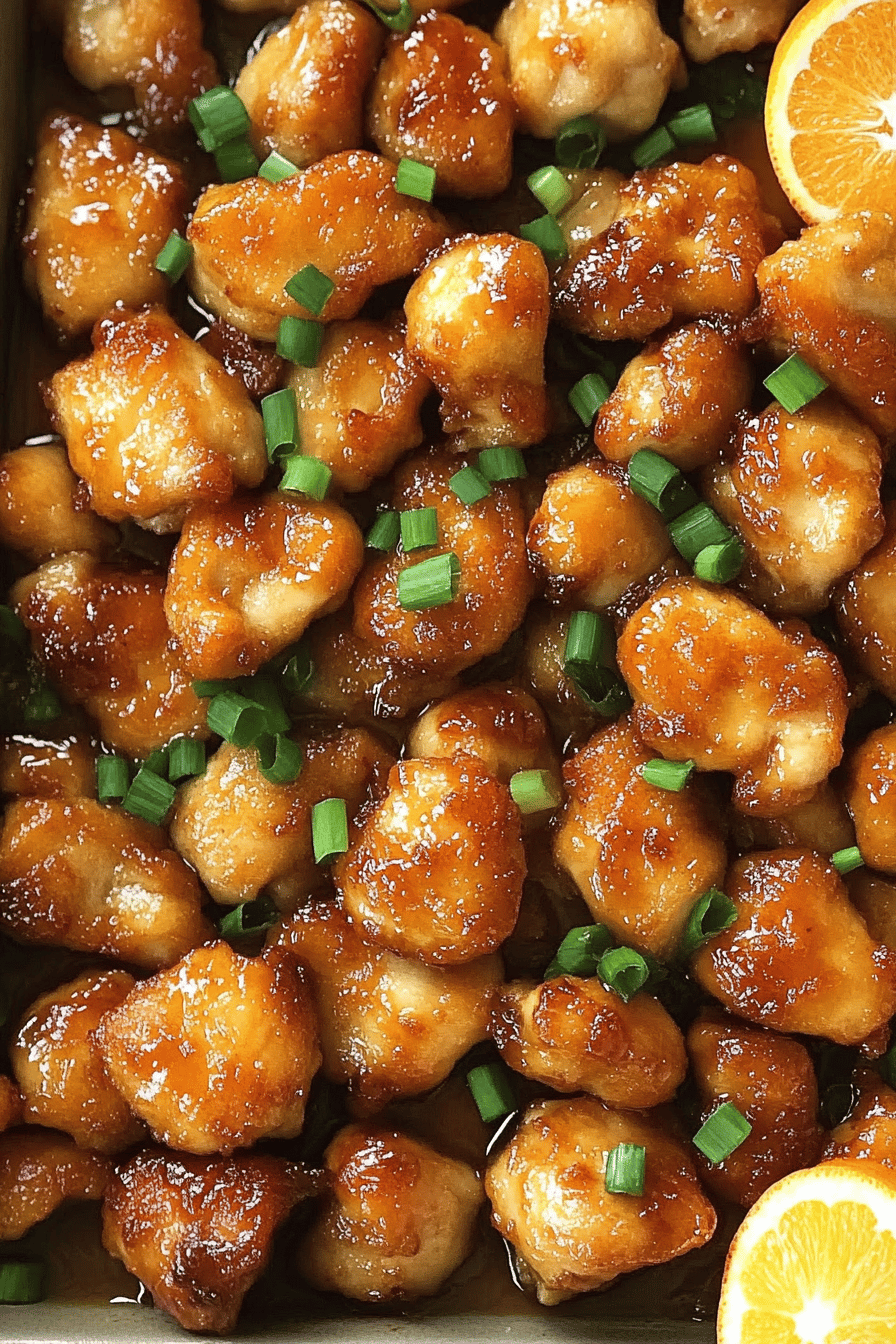 Baked Orange Chicken slice on plate showing perfect texture and swirl pattern