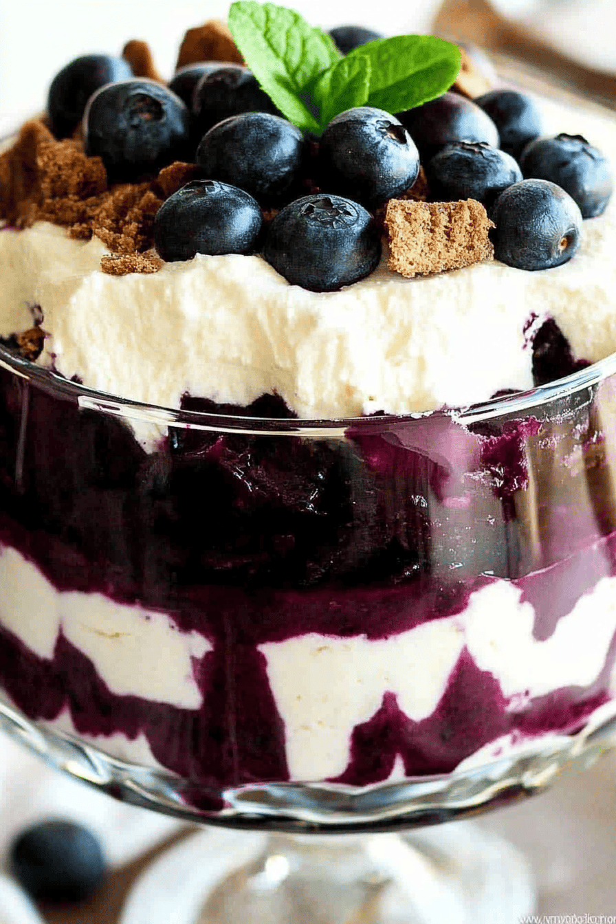 Blueberry Cheesecake Trifle ingredients organized and measured on kitchen counter