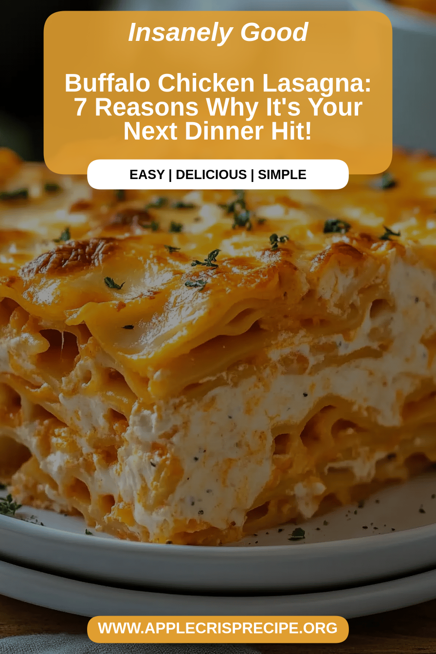 Buffalo Chicken Lasagna final dish beautifully presented and ready to serve