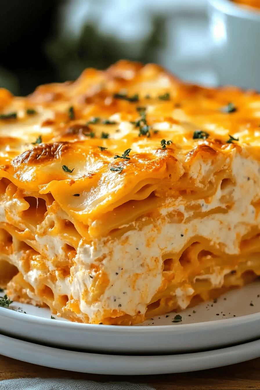 Buffalo Chicken Lasagna ingredients organized and measured on kitchen counter