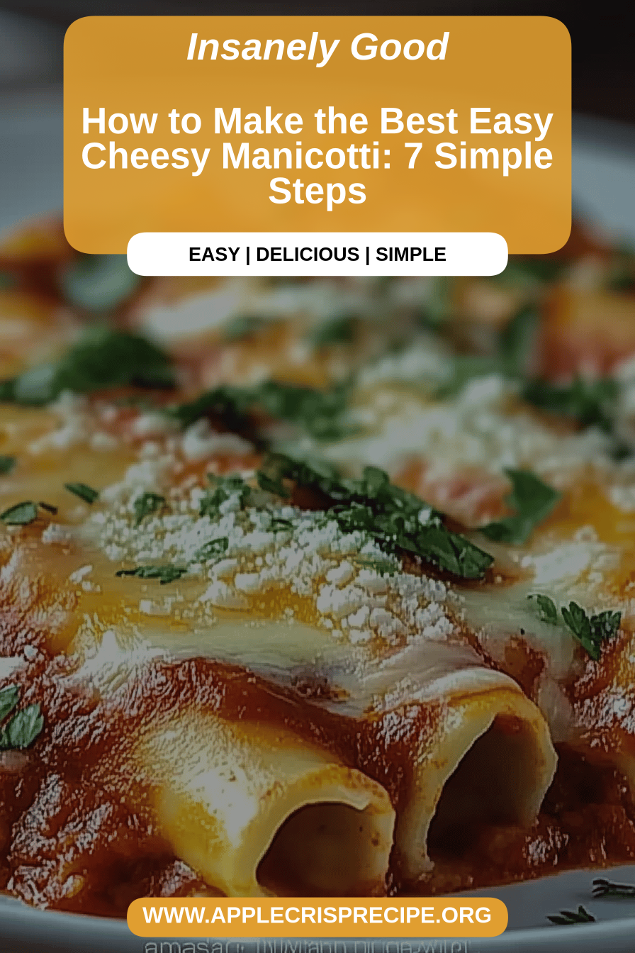 Cheesy Manicotti Recipe final dish beautifully presented and ready to serve