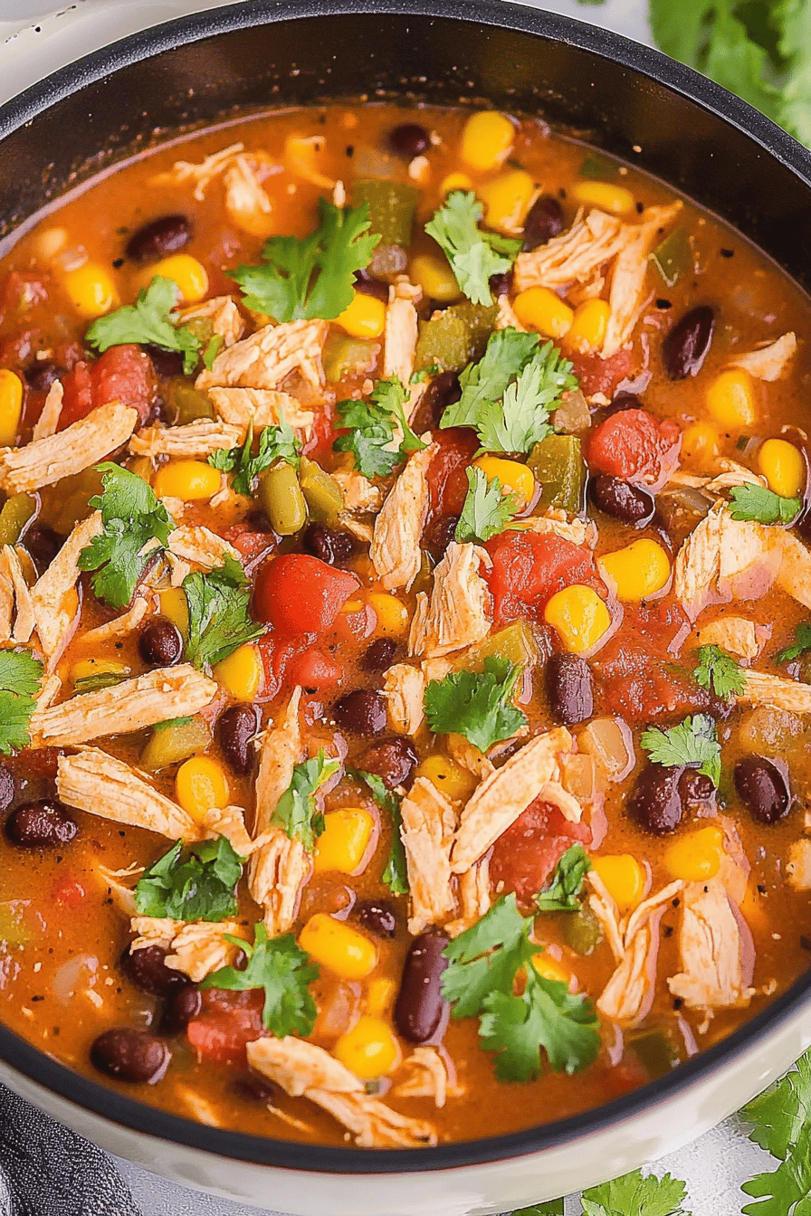 Chicken Taco Soup ingredients organized and measured on kitchen counter