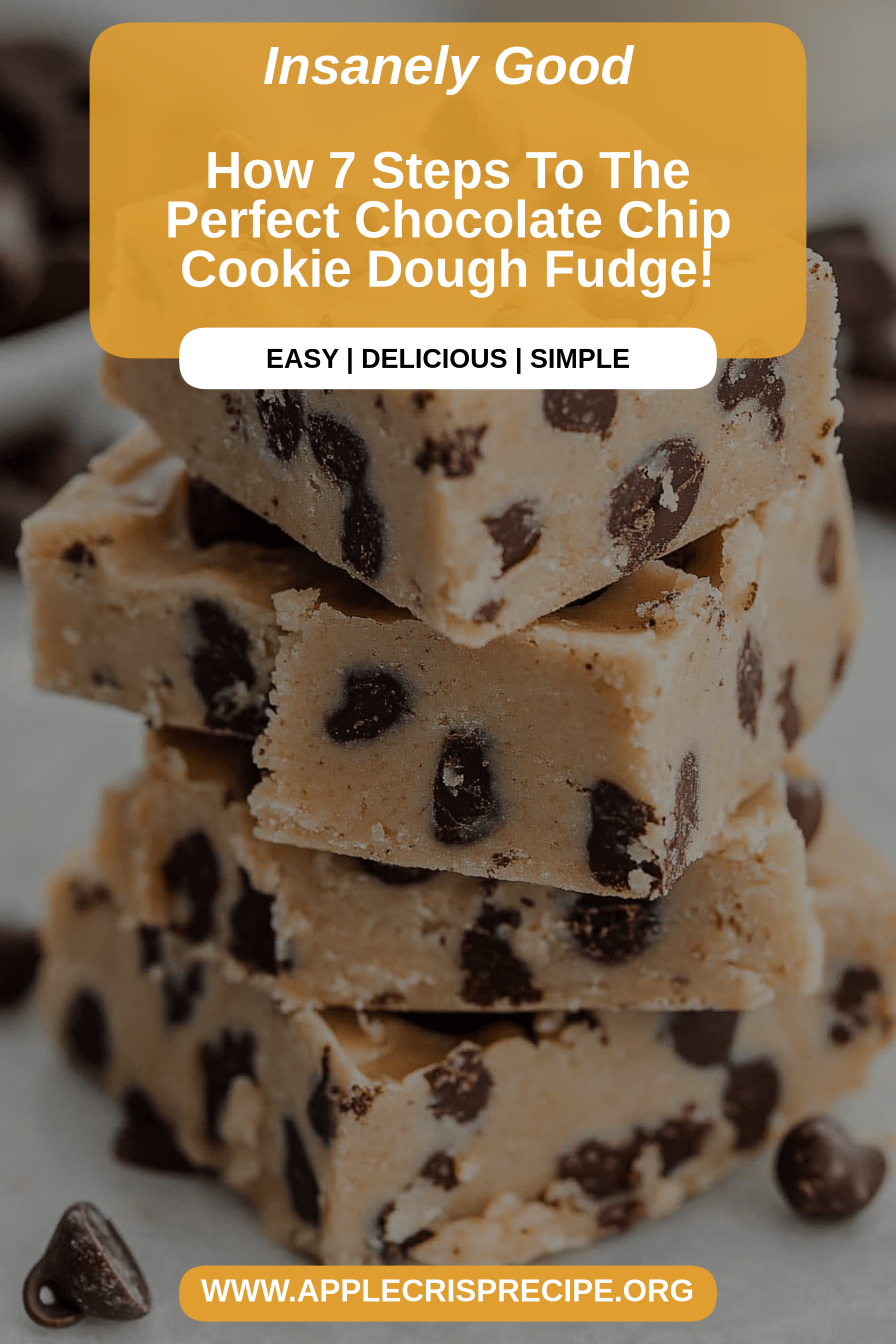 Chocolate Chip Cookie Dough Fudge final dish beautifully presented and ready to serve
