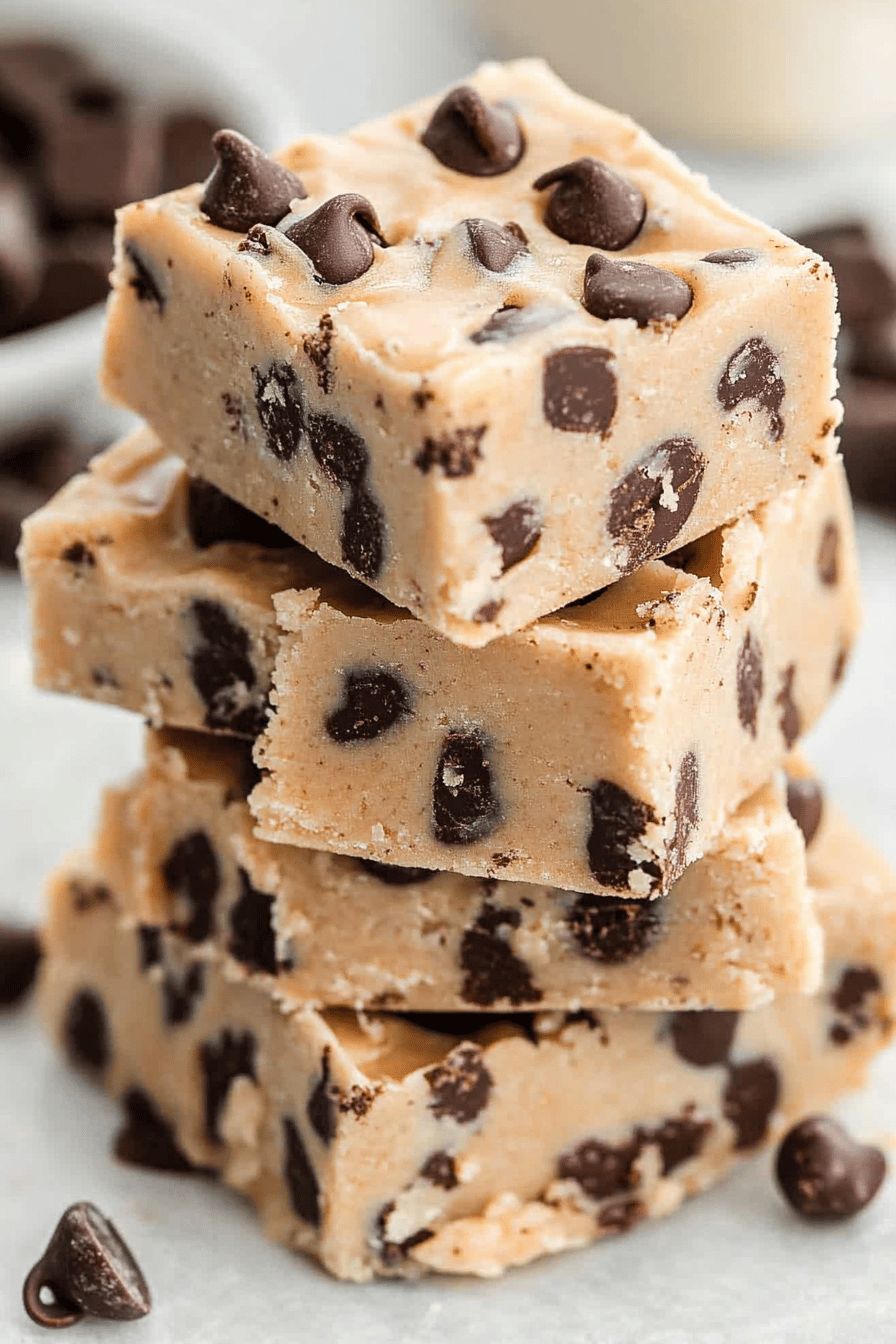 Chocolate Chip Cookie Dough Fudge ingredients organized and measured on kitchen counter