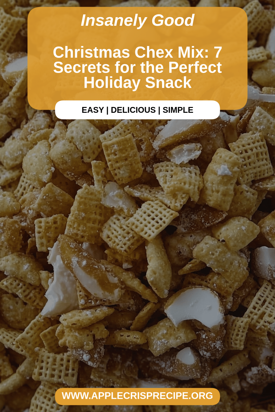 Christmas Chex Mix final dish beautifully presented and ready to serve