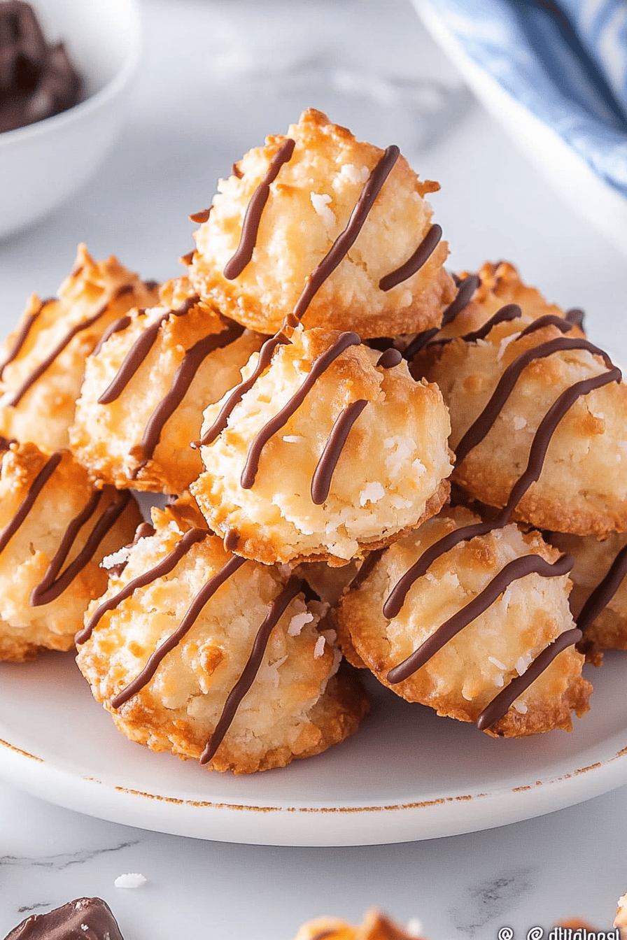 Coconut Macaroons Recipe slice on plate showing perfect texture and swirl pattern