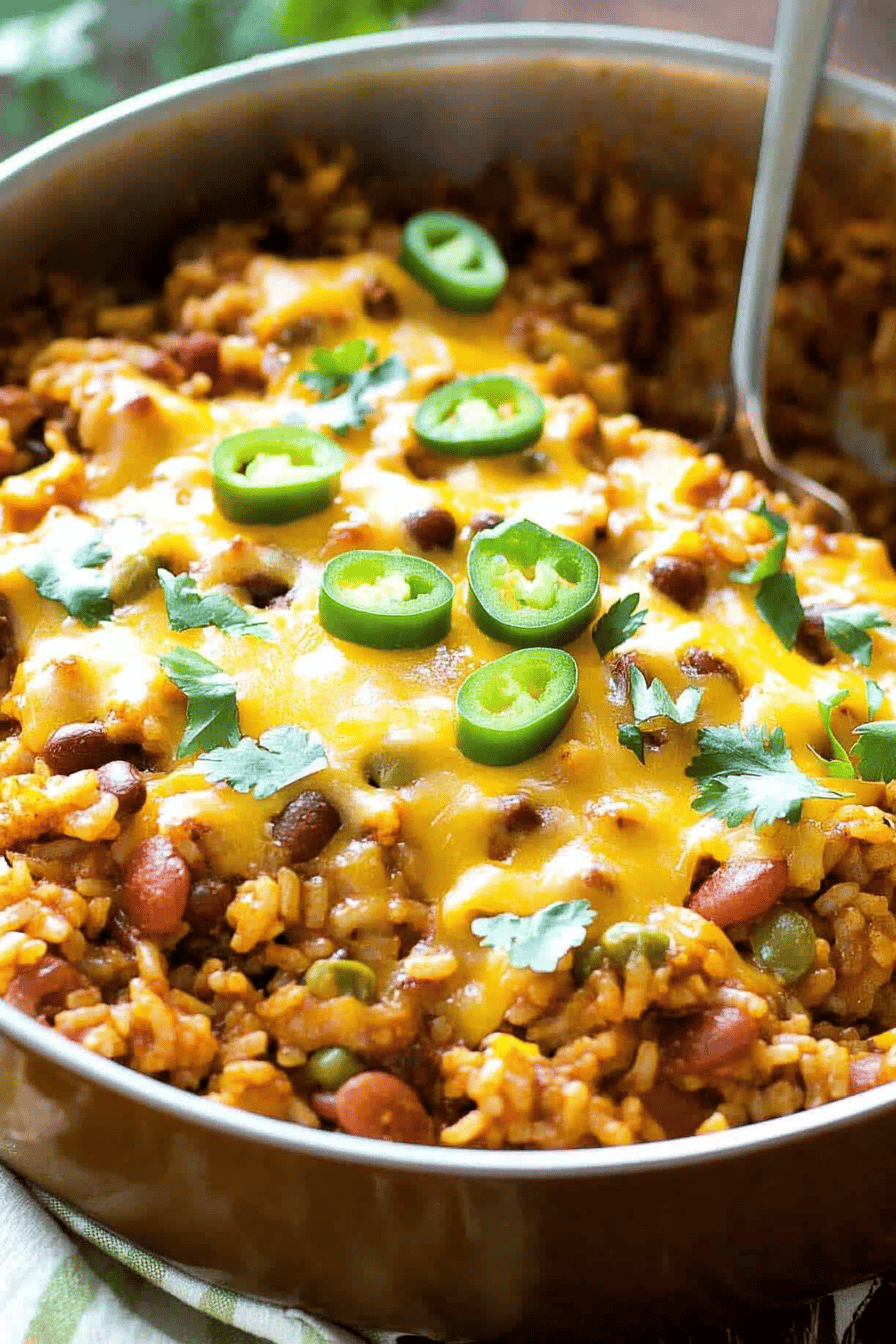 Cowboy Rice Casserole slice on plate showing perfect texture and swirl pattern