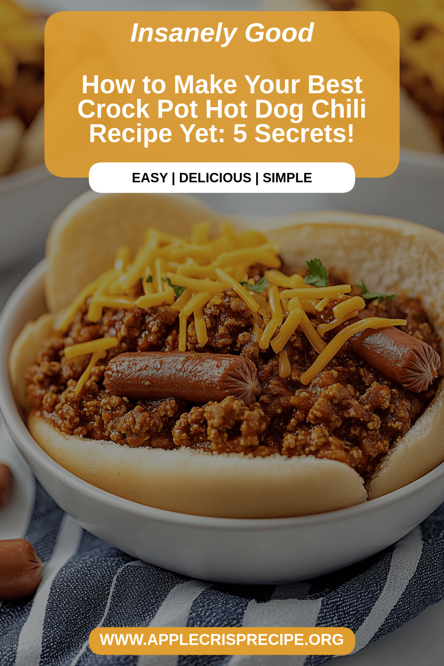 Crock Pot Hot Dog Chili Recipe final dish beautifully presented and ready to serve